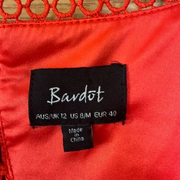 Bardōt Orange Fiesta Lace Mini Dress Size 8 - Picture 6 of 8